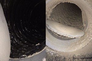 Before and after air duct cleaning in Houston, TX