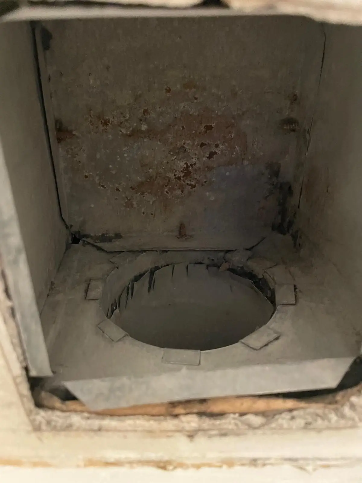 Clean dryer vent box after professional cleaning at a Houston condo