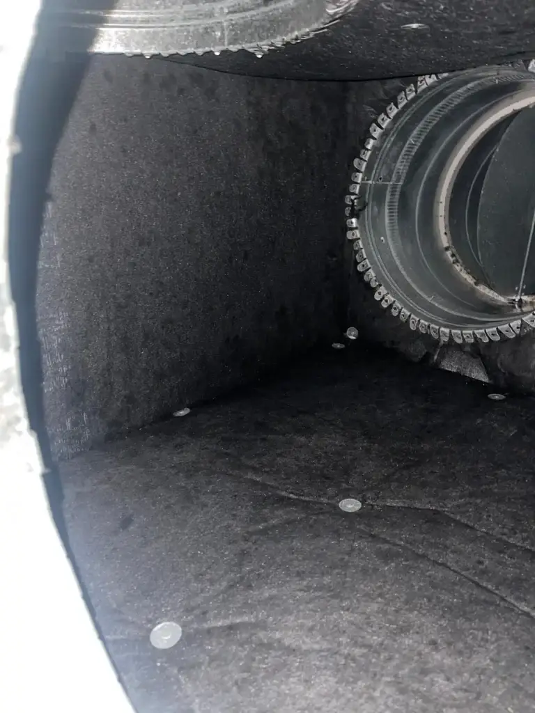 Clean plenum interior after two-system duct cleaning in Bellaire, TX 77401