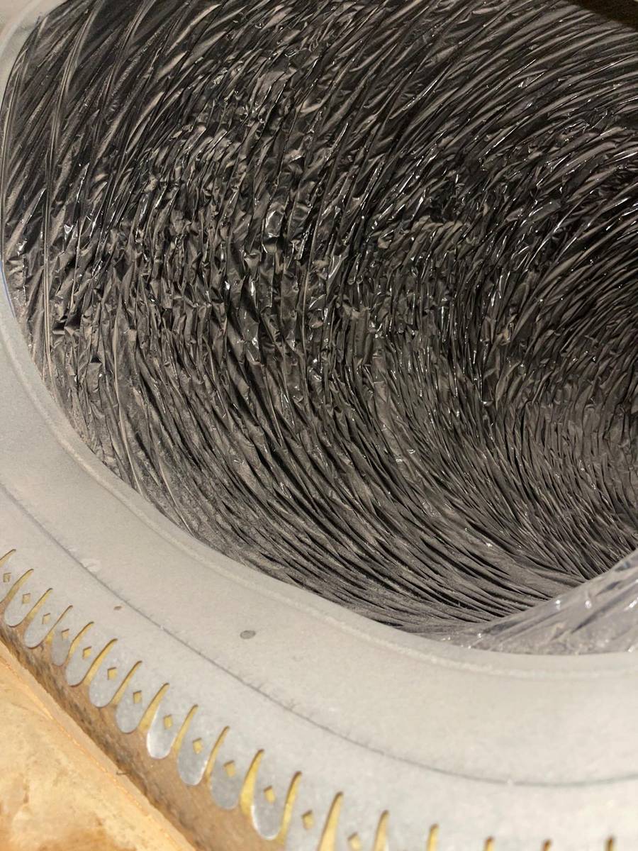 Clean flex duct interior after professional air duct cleaning in Houston TX 77025