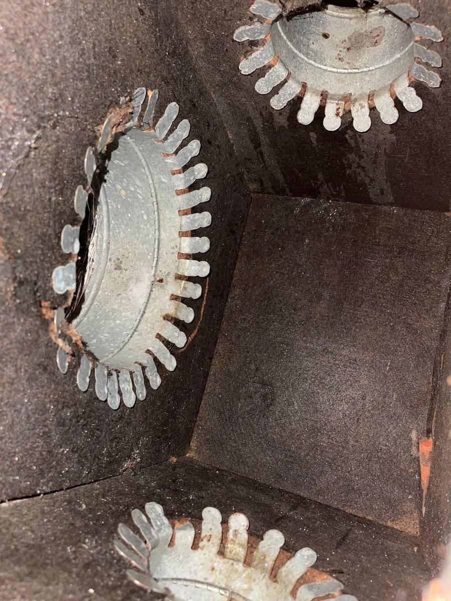 Clean ductboard return plenum after air duct cleaning in southwest Houston 77085