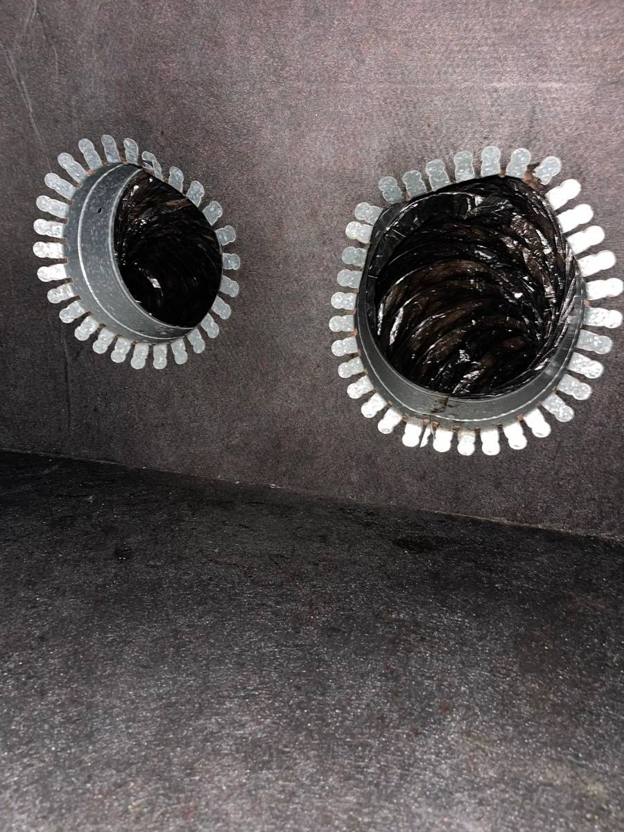 Clean supply collars and flex duct openings after cleaning in southwest Houston